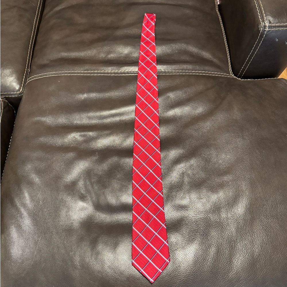 Red Plaid Men's Tie